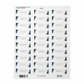 Navy Blue Flowers, Greenery, Boho, Floral Wedding Etiket (Full Sheet)