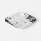 Navy Blue Flowers, Greenery, Boho, Floral Wedding Papieren Bordje (Gebogen)