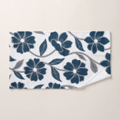 navy blue flowers modern decorative bathroom  (Serviette à main)