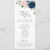 Navy Blue Flowers, Pink Flowers, Weddenprogramma Programma (Voorkant)
