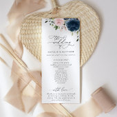 Navy Blue Flowers, Pink Flowers, Weddenprogramma Programma