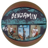 Navy & Blue Foto gepersonaliseerd Basketbal (Voorkant)