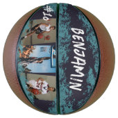 Navy & Blue Foto gepersonaliseerd Basketbal (Verticaal)