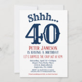 Navy Blue Funny Hommes surprise Party Invitation (Devant)