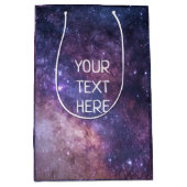 Navy Blue Galaxy Sterrennacht Stars Modern medium Medium Cadeauzakje (Voorkant)