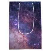 Navy Blue Galaxy Sterrennacht Stars Modern medium Medium Cadeauzakje (Achterkant)