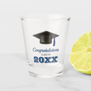 Navy Blue Gefeliciteerd College opleiding Shot Glas
