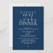 Navy Blue Gelukkig Voor Altijd Diners Moderne Trou Kaart (Voorkant)