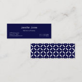 Navy Blue Geometric Calling Card Contactkaartje (Voorkant / Achterkant)