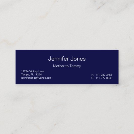 Navy Blue Geometric Calling Card Contactkaartje (Voorkant)