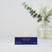 Navy Blue Geometric Calling Card Contactkaartje (Staand voorkant)