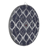Navy Blue Geometric Ikat Tribal Print Pattern Dartbord (Voorkant Links)