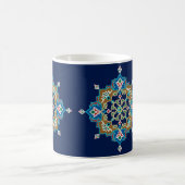 Navy Blue Geometric Pattern Koffiemok (Center)