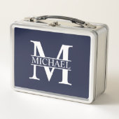Navy Blue - gepersonaliseerd monogram en naam (Voorkant)
