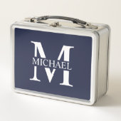 Navy Blue - gepersonaliseerd monogram en naam (Voorkant)