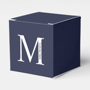Navy Blue - gepersonaliseerd monogram en naam Bedankdoosjes