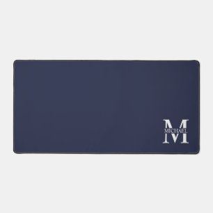 Navy Blue - gepersonaliseerd monogram en naam Bureaumat