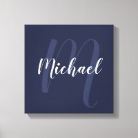 Navy Blue gepersonaliseerd Monogram en naam