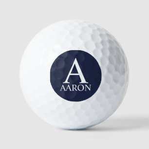 Navy Blue - gepersonaliseerd monogram en naam Golfballen