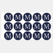 Navy Blue - gepersonaliseerd monogram en naam Labels (Vel)