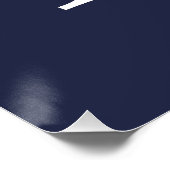 Navy Blue - gepersonaliseerd monogram en naam Perfect Poster (Hoek)