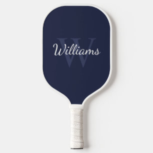 Navy Blue - gepersonaliseerd monogram en naam Pickleball Paddle