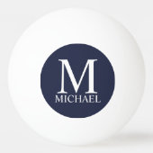 Navy Blue - gepersonaliseerd monogram en naam Pingpongballen (Achterkant)