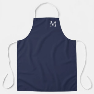 Navy Blue - gepersonaliseerd monogram en naam Schort