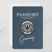 Navy Blue Germany Passport Bewaar de datum Save The Date (Voorkant)