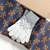 Navy Blue Gingerbread Man Kerstmis Tissuepapier