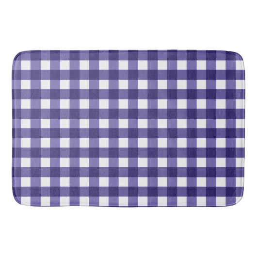 Navy blue gingham badmat (Voorkant)