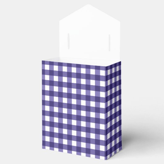 Navy blue gingham bedankdoosjes (Geopend)