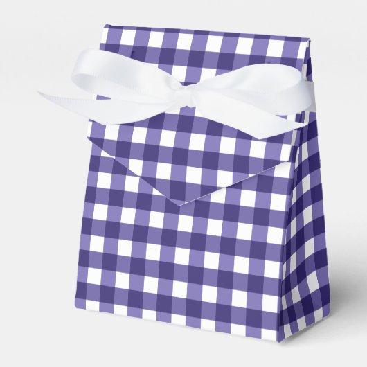 Navy blue gingham bedankdoosjes (Voorkant Zijde)