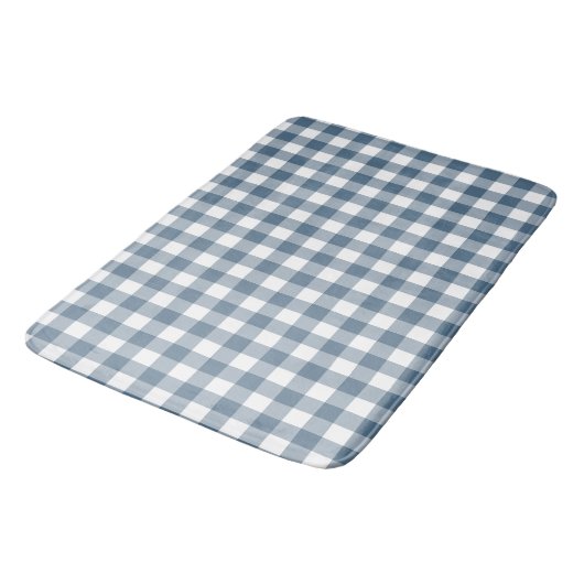 Navy Blue Gingham Buffalo Check Plaid Badmat (Gekanteld)