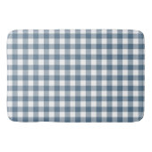 Navy Blue Gingham Buffalo Check Plaid Badmat (Voorkant)