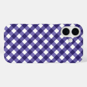 Navy blue gingham Case-Mate iPhone case (Achterkant (horizontaal))