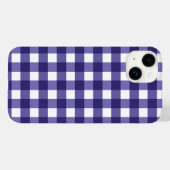Navy blue gingham Case-Mate iPhone case (Achterkant (horizontaal))