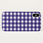 Navy blue gingham Case-Mate iPhone case (Achterkant (horizontaal))
