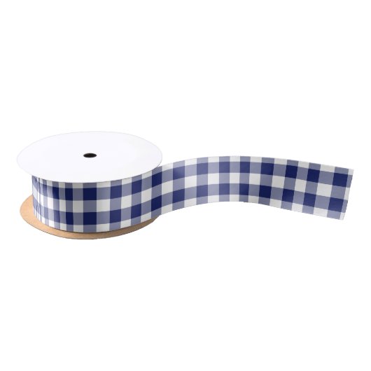 Navy Blue Gingham Checks Pattern Lint (Spoel)