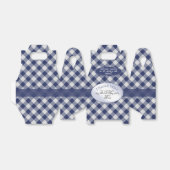 Navy Blue Gingham controleert patroon Bedankdoosjes (Uitgevouwen)