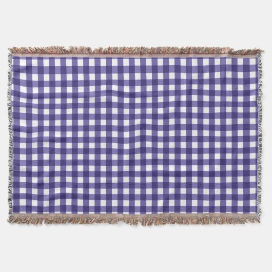 Navy blue gingham deken (Voorkant)
