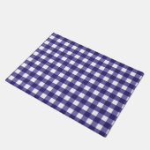 Navy blue gingham deurmat (Schuin)