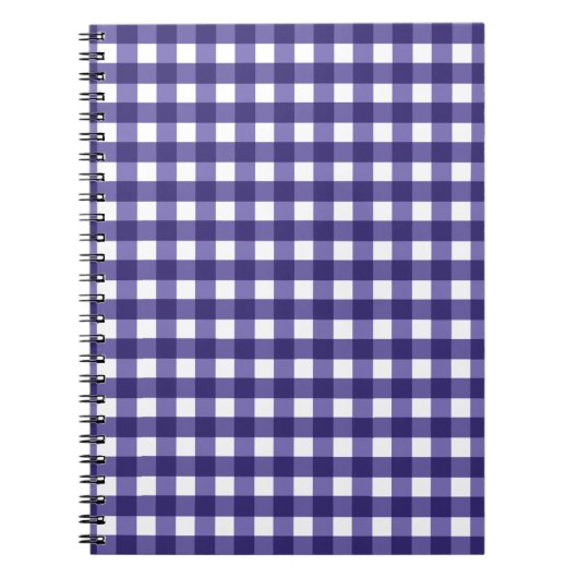 Navy blue gingham notitieboek (Voorkant)