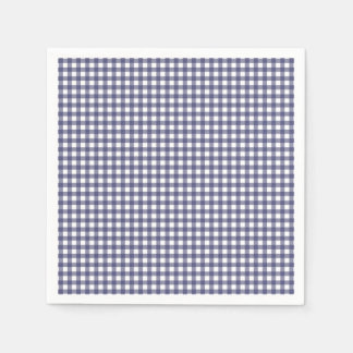 Navy Blue Gingham Papieren servetten