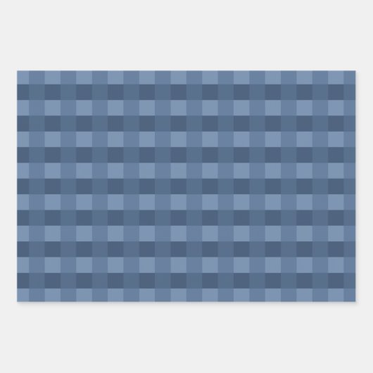 Navy Blue Gingham Pattern Wrapping Paper (Voorkant 2)