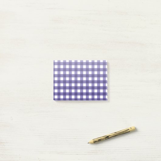 Navy blue gingham post-it® notes (Op bureau)