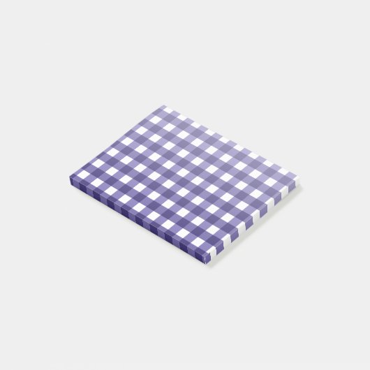 Navy blue gingham post-it® notes (Schuin)