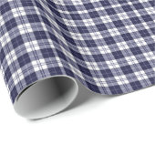Navy Blue Gingham Pset Cadeaupapier (Rol Hoek)