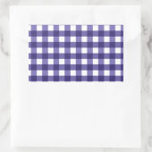 Navy blue gingham rechthoekige sticker (Tas)