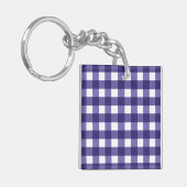 Navy blue gingham sleutelhanger (Voorkant Links)
